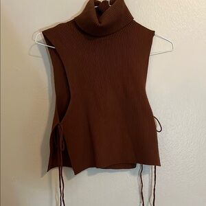 Forever 21 Women’s Brown Sleeveless Turtleneck Sweater